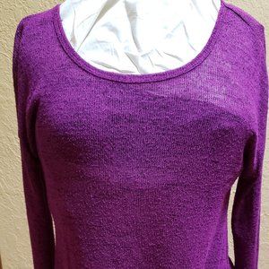 Arizona Jean Co. Purple/Black heather, sweater, back black lace. Size XL